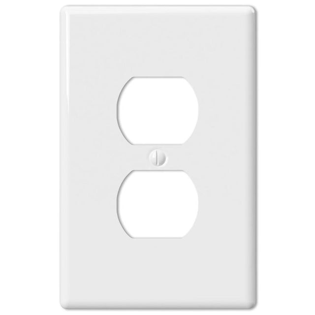 Amerelle Metro White 1 gang Ceramic Duplex Wall Plate 1 pk