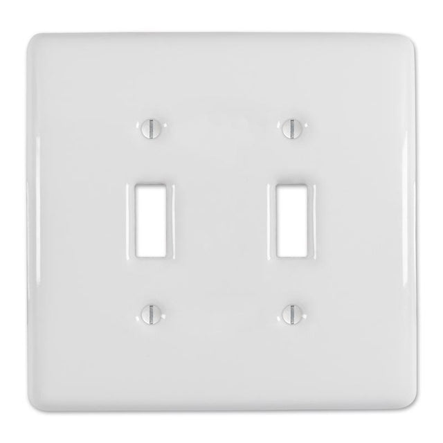 Amerelle Metro White 2 gang Ceramic Toggle Wall Plate 1 pk