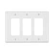 Leviton White 3 gang Thermoplastic Nylon Decorator Wall Plate 1 pk