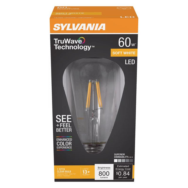 Sylvania TruWave ST19 E26 (Medium) LED Bulb Soft White 60 Watt Equivalence 1 pk