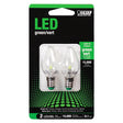 Feit LED Specialty C7 E12 (Candelabra) LED Bulb Green 0.1 Watt Equivalence 2 pk