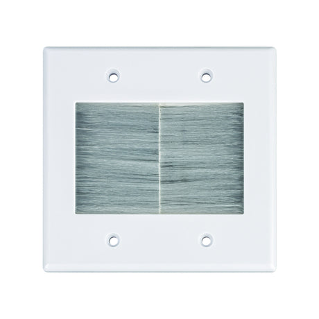 Monster Just Hook It Up White 2 gang Plastic Home Theater Brush Wall Plate 1 pk