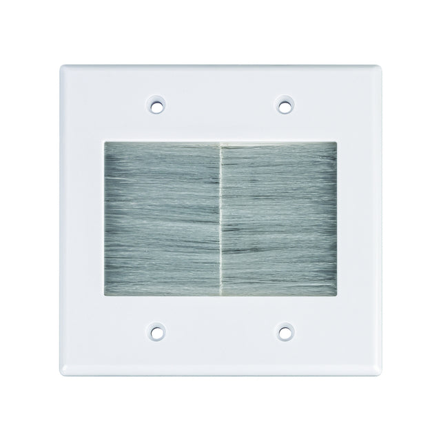 Monster Just Hook It Up White 2 gang Plastic Home Theater Brush Wall Plate 1 pk
