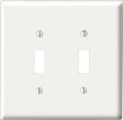 Leviton White 2 gang Nylon Toggle Wall Plate 1 pk