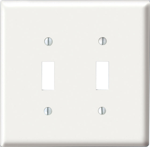 Leviton White 2 gang Nylon Toggle Wall Plate 1 pk