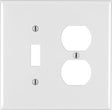 Leviton White 2 gang Thermoplastic Nylon Duplex/Toggle Wall Plate 1 pk
