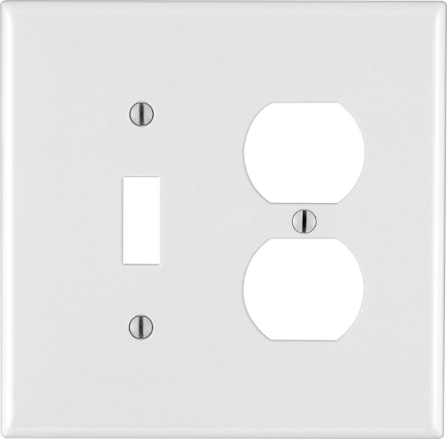 Leviton White 2 gang Thermoplastic Nylon Duplex/Toggle Wall Plate 1 pk