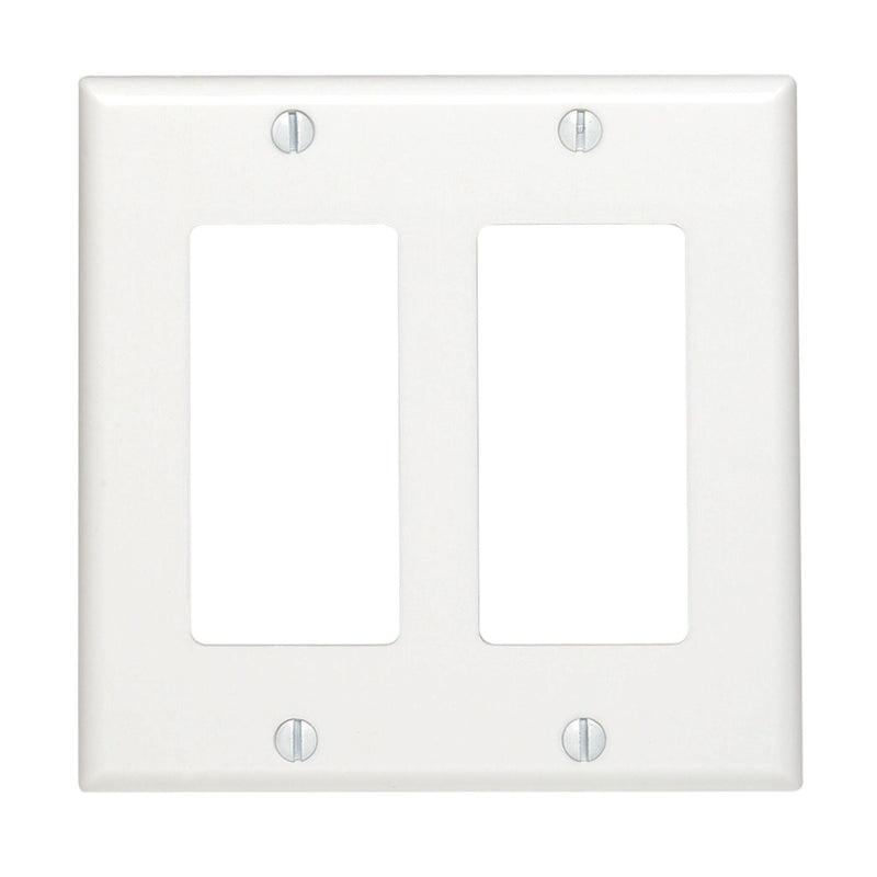 Leviton Decora White 2 gang Thermoset Plastic Decorator Wall Plate 1 pk