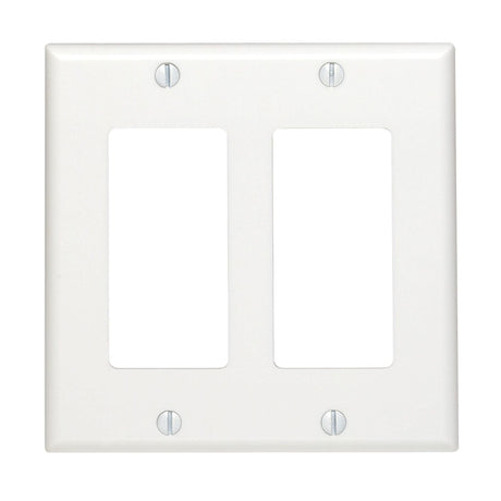 Leviton Decora White 2 gang Thermoset Plastic Decorator Wall Plate 1 pk