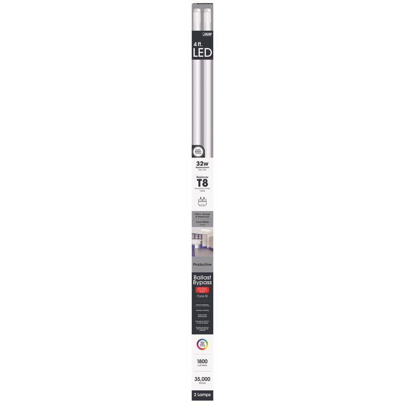 Feit LED Linears T8 Cool White 48 in. G13 Linear LED Bulb 32 Watt Equivalence 2 pk