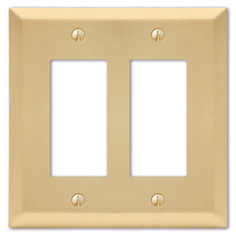 Amerelle Century Satin Brass 2 gang Stamped Steel Decorator Wall Plate 1 pk