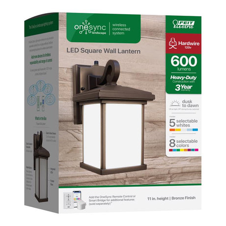 Feit Smart Home Bronze Dusk to Dawn LED Smart-Enabled Wall Lantern