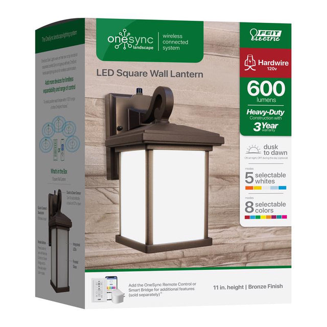 Feit Smart Home Bronze Dusk to Dawn LED Smart-Enabled Wall Lantern