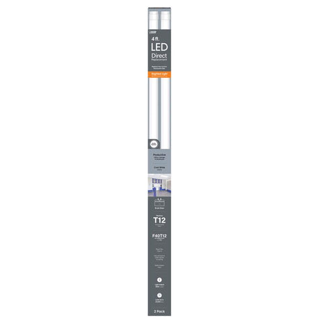 Feit Linear Plug & Play Cool White 48 in. Bin-Pin T12 LED Linear Lamp 40 Watt Equivalence 2 pk