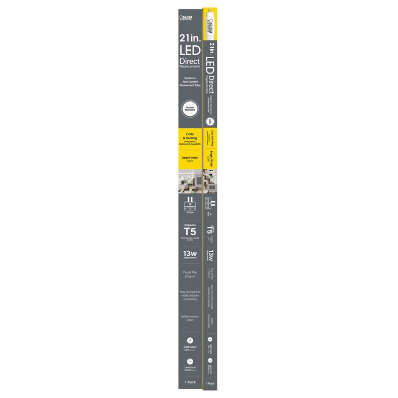 Feit General Purpose Bright White 21 in. Bi-Pin Linear LED Linear Lamp 13 Watt Equivalence 1 pk