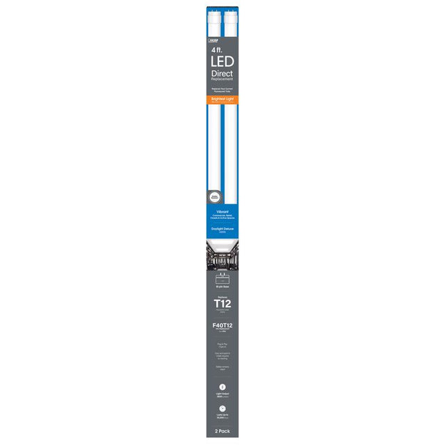 Feit T12 Daylight Deluxe 48 in. G13 Linear Led Linear Lamp 40 Watt Equivalence 2 pk