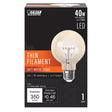 Feit LED Filament G25 E26 (Medium) Filament LED Bulb Soft White 40 Watt Equivalence 1 pk