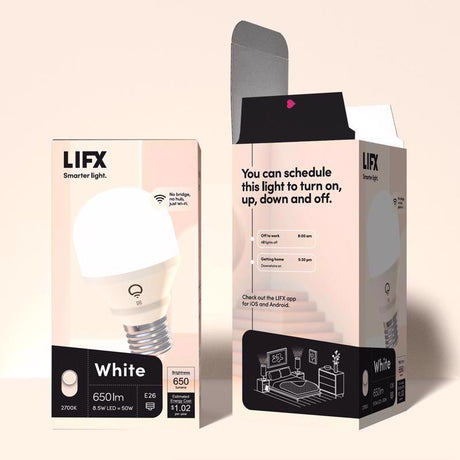 LIFX A19 E26 (Medium) Smart-Enabled LED Bulb Warm White 50 Watt Equivalence 1 pk