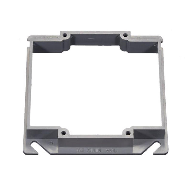 Cantex EZ Box Square PVC 2 gang Mud Ring