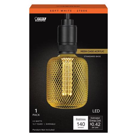 Feit Decorative E26 (Medium) Filament LED Bulb Soft White 60 Watt Equivalence 1 pk