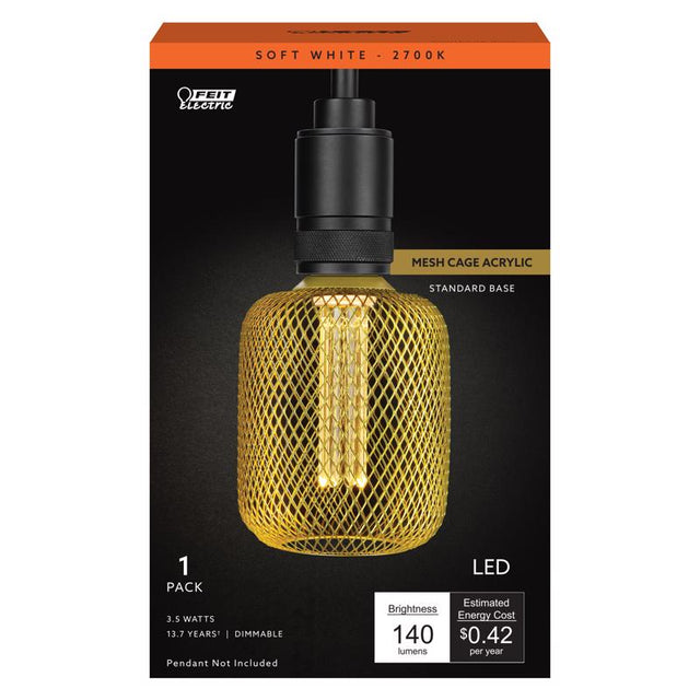 Feit Decorative E26 (Medium) Filament LED Bulb Soft White 60 Watt Equivalence 1 pk