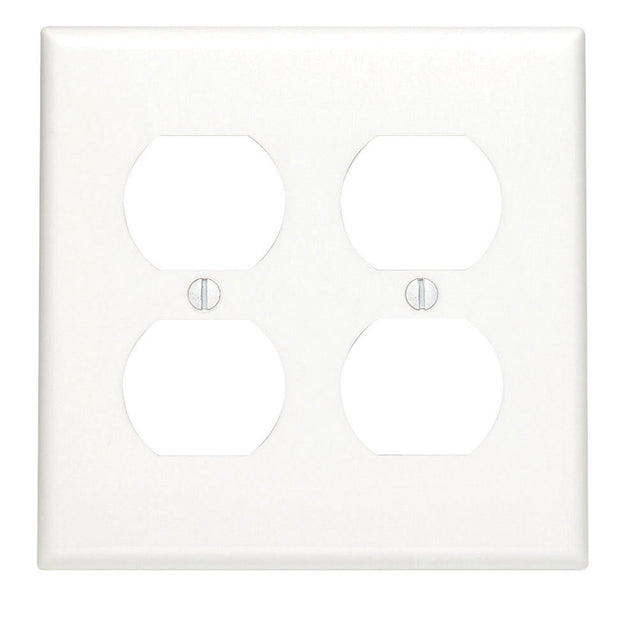 Leviton White 2 gang Nylon Duplex Wall Plate 1 pk