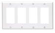 Leviton White 4 gang Thermoset Plastic Decorator Wall Plate 1 pk