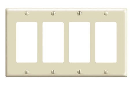 Leviton Decora Ivory 4 gang Thermoset Plastic Decorator Wall Plate 1 pk