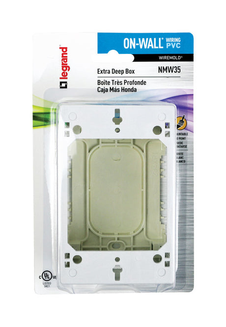 Legrand Rectangle PVC 1 gang Outlet Box White