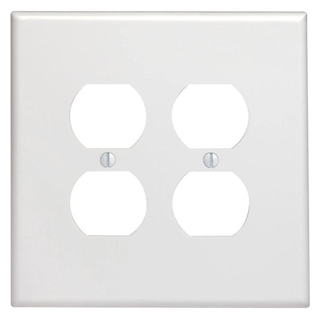 Leviton White 2 gang Thermoset Plastic Duplex Wall Plate 1 pk