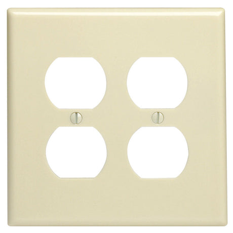 Leviton Ivory 2 gang Thermoset Plastic Duplex Wall Plate 1 pk