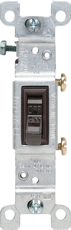Leviton 15 amps Single Pole Toggle AC Quiet Switch Brown 1 pk