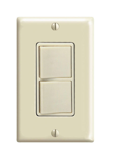 Leviton Decora 15 amps Single Pole Rocker Switch Ivory 1 pk