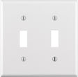 Leviton White 2 gang Thermoset Plastic Toggle Wall Plate 1 pk