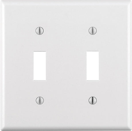 Leviton White 2 gang Thermoset Plastic Toggle Wall Plate 1 pk
