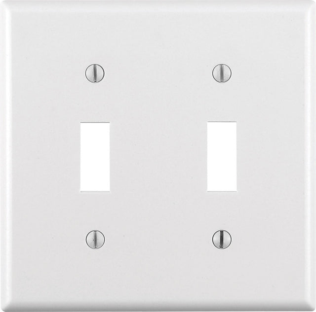 Leviton White 2 gang Thermoset Plastic Toggle Wall Plate 1 pk