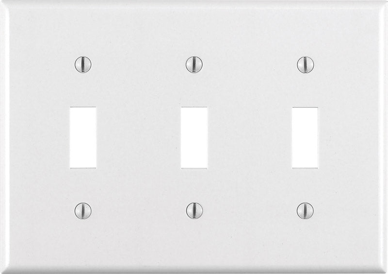 Leviton White 3 gang Thermoset Plastic Toggle Wall Plate 1 pk