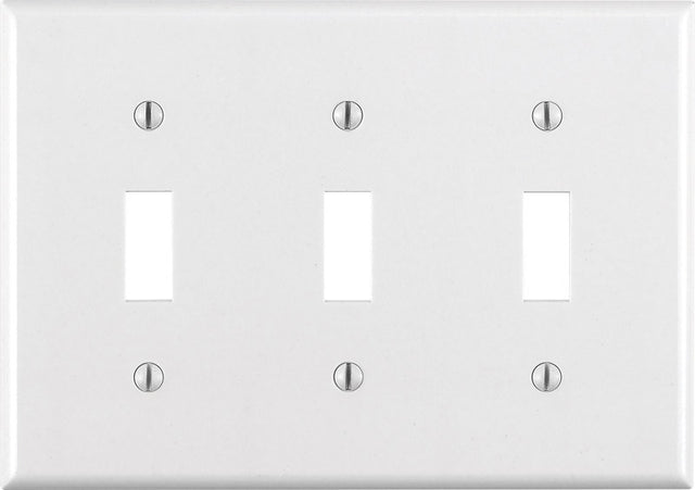 Leviton White 3 gang Thermoset Plastic Toggle Wall Plate 1 pk