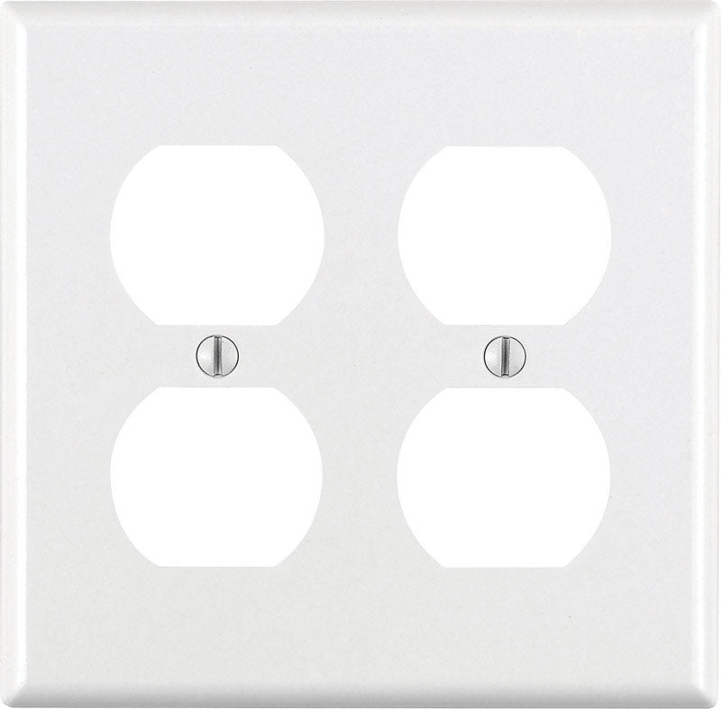 Leviton White 2 gang Thermoset Plastic Duplex Wall Plate 1 pk