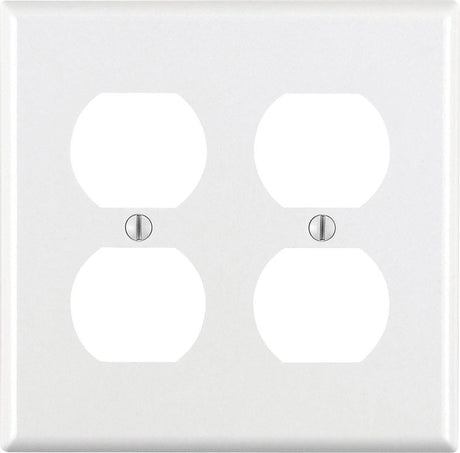 Leviton White 2 gang Thermoset Plastic Duplex Wall Plate 1 pk