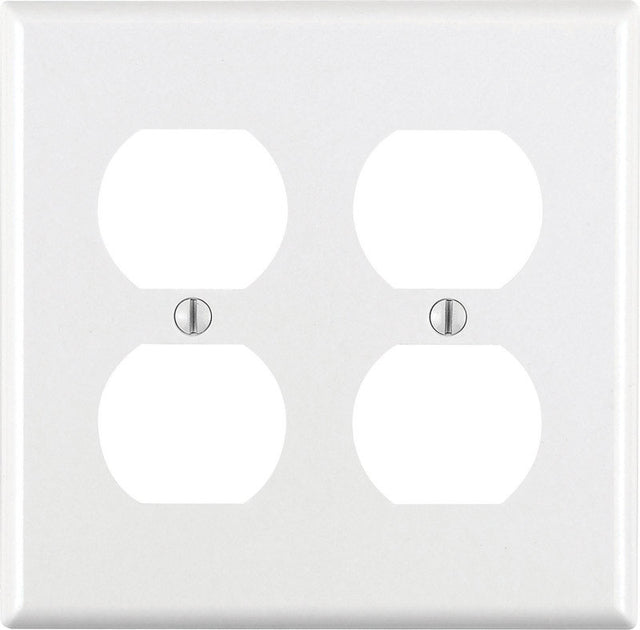 Leviton White 2 gang Thermoset Plastic Duplex Wall Plate 1 pk