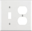 Leviton White 2 gang Thermoset Plastic Duplex/Toggle Wall Plate 1 pk