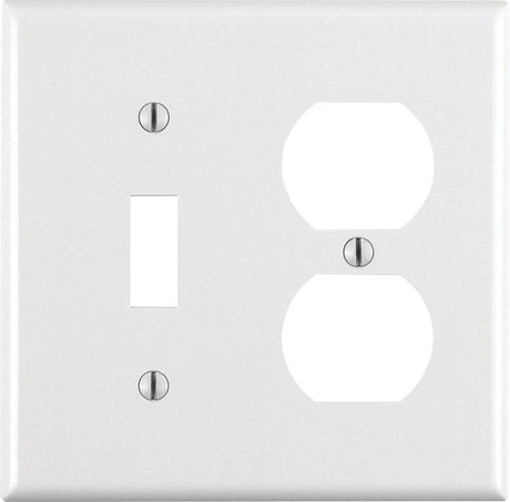 Leviton White 2 gang Thermoset Plastic Duplex/Toggle Wall Plate 1 pk