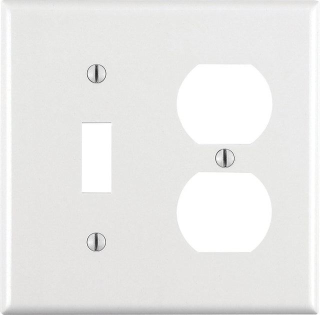 Leviton White 2 gang Thermoset Plastic Duplex/Toggle Wall Plate 1 pk
