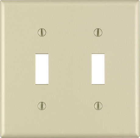 Leviton Ivory 2 gang Thermoset Plastic Toggle Wall Plate 1 pk