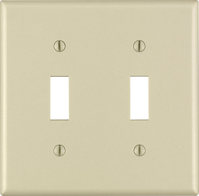 Leviton Ivory 2 gang Thermoset Plastic Toggle Wall Plate 1 pk