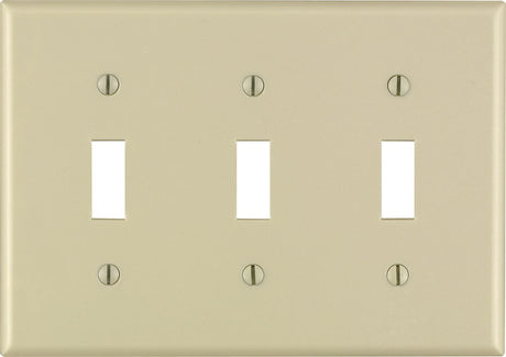 Leviton Ivory 3 gang Thermoset Plastic Toggle Wall Plate 1 pk