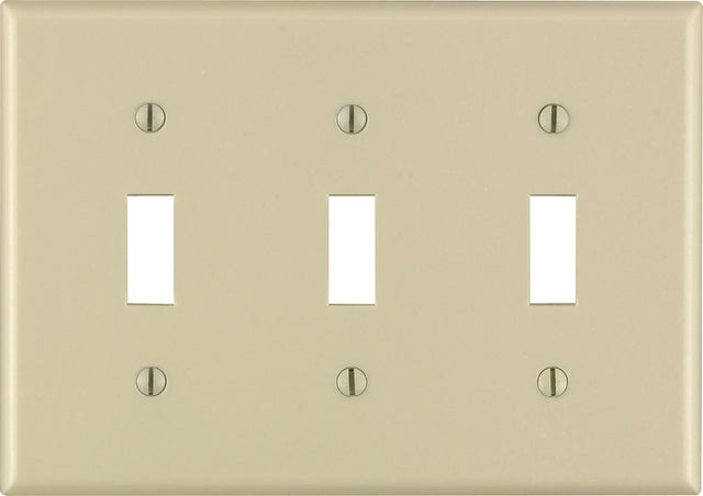 Leviton Ivory 3 gang Thermoset Plastic Toggle Wall Plate 1 pk