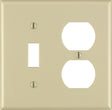 Leviton Ivory 2 gang Thermoset Plastic Duplex/Toggle Wall Plate 1 pk
