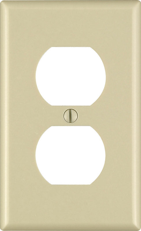 Leviton Ivory 1 gang Thermoset Plastic Duplex Wall Plate 1 pk